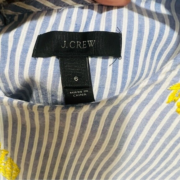 NWT J. Crew Striped Pineapple Embroidered Side-Tie Top Style# J6099 Women's Sz 6 - Picture 5 of 11
